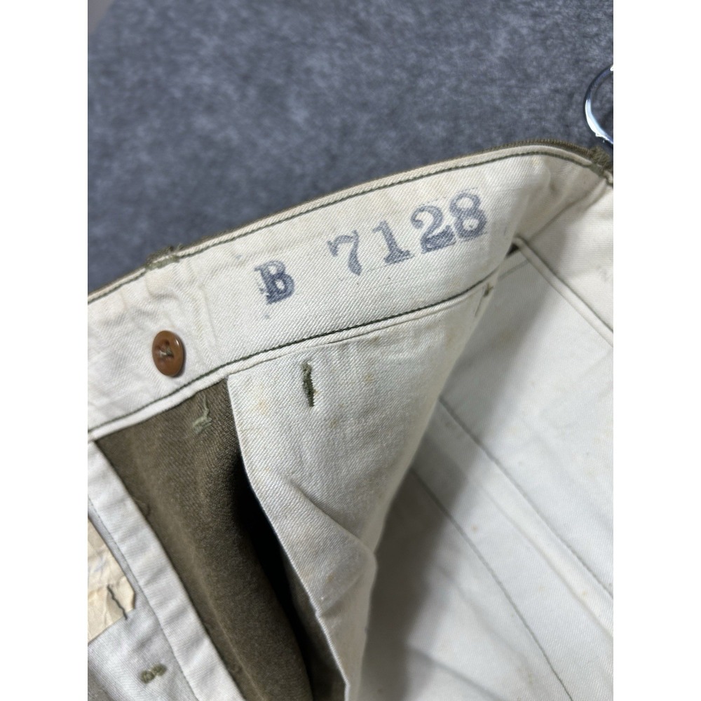Vintage US Army M1937 Wool Trousers Pants Mens 33x33 (fits 32x31.5) OD WW2 40s - Picture 8 of 13